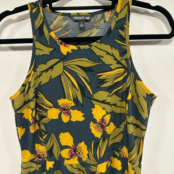 Toad&Co Sunkissed Dress in midnight Blue and Yellow Floral Size small - Picture 11 of 12